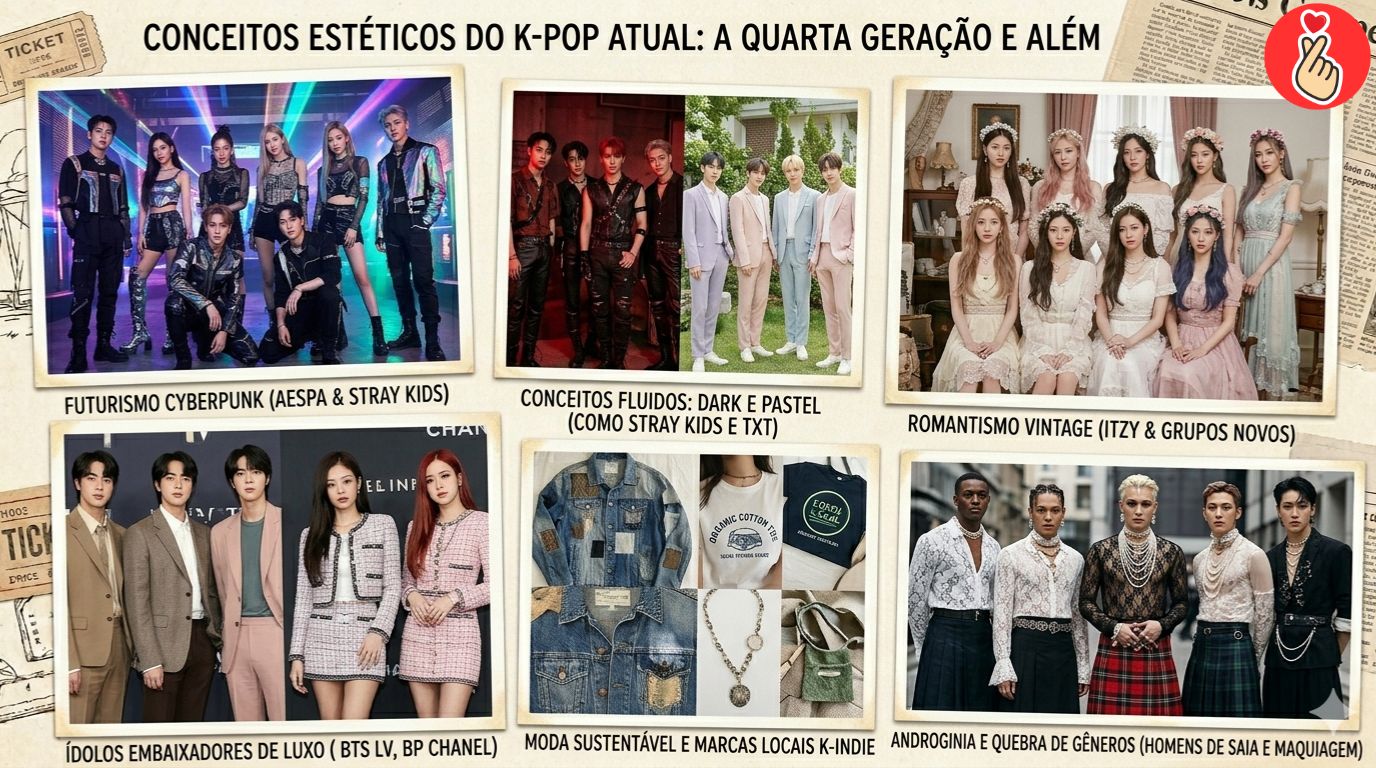 A imagem representa Quais conceitos estéticos definem o K-pop atualmente