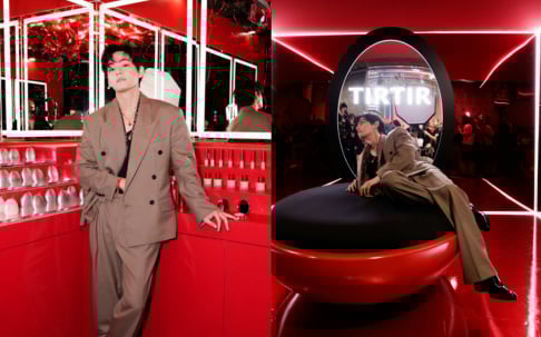 V do BTS assume o centro do palco no Pop-Up da TIRTIR em Los Angeles