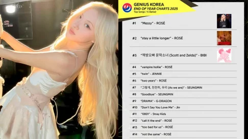 ROSÉ do BLACKPINK lidera ranking de Melhores Canções K-Ballad de 2025
